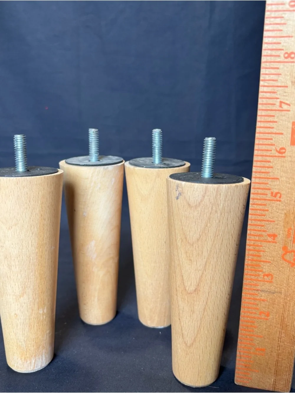 Unbranded 5.5” Natural Wood Tapered Sofa Legs Risers - Set of 4